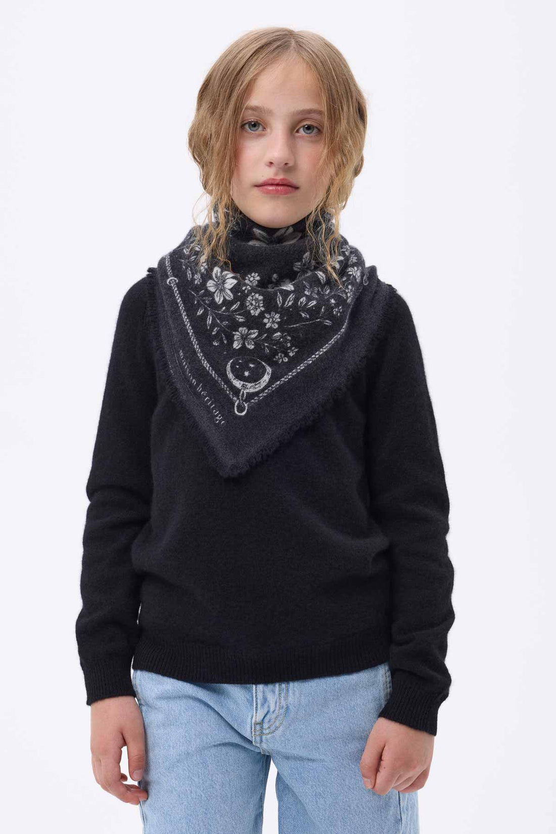 Bandana Small Jardin De Minuit noir  blanc