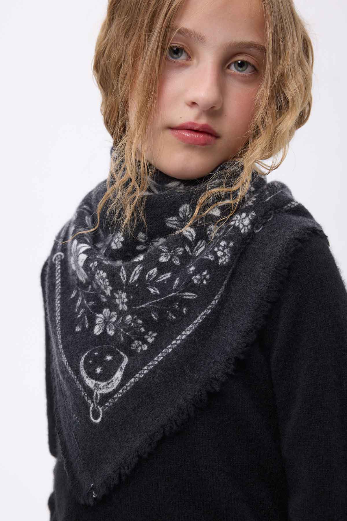 Bandana Small Jardin De Minuit noir  blanc
