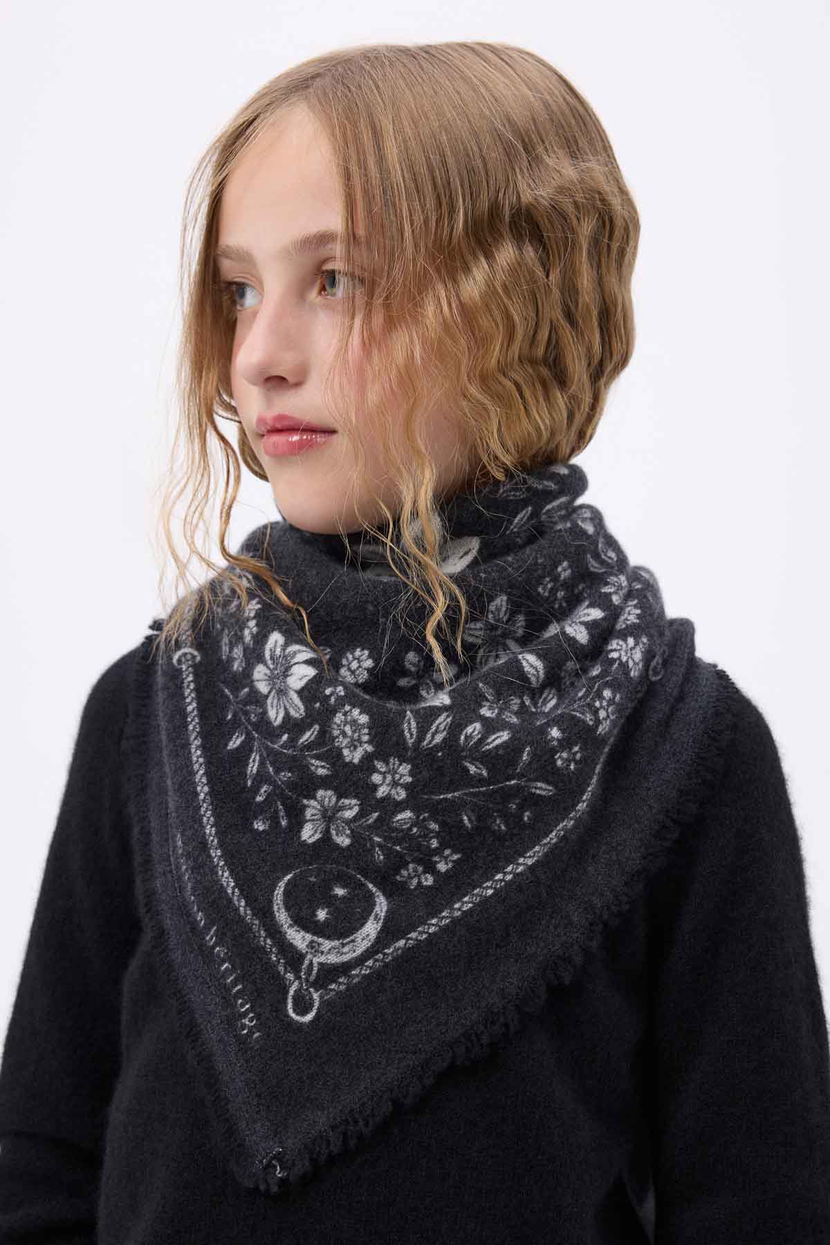 Bandana Small Jardin De Minuit noir  blanc