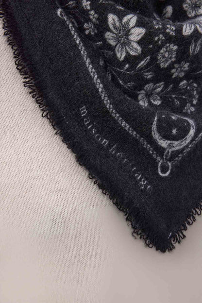 Bandana Small Jardin De Minuit noir  blanc