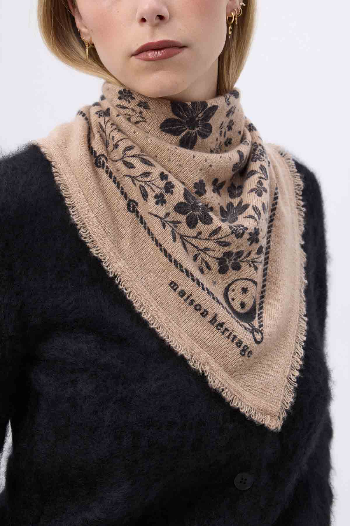 Bandana Small Jardin De Minuit beige creme noir