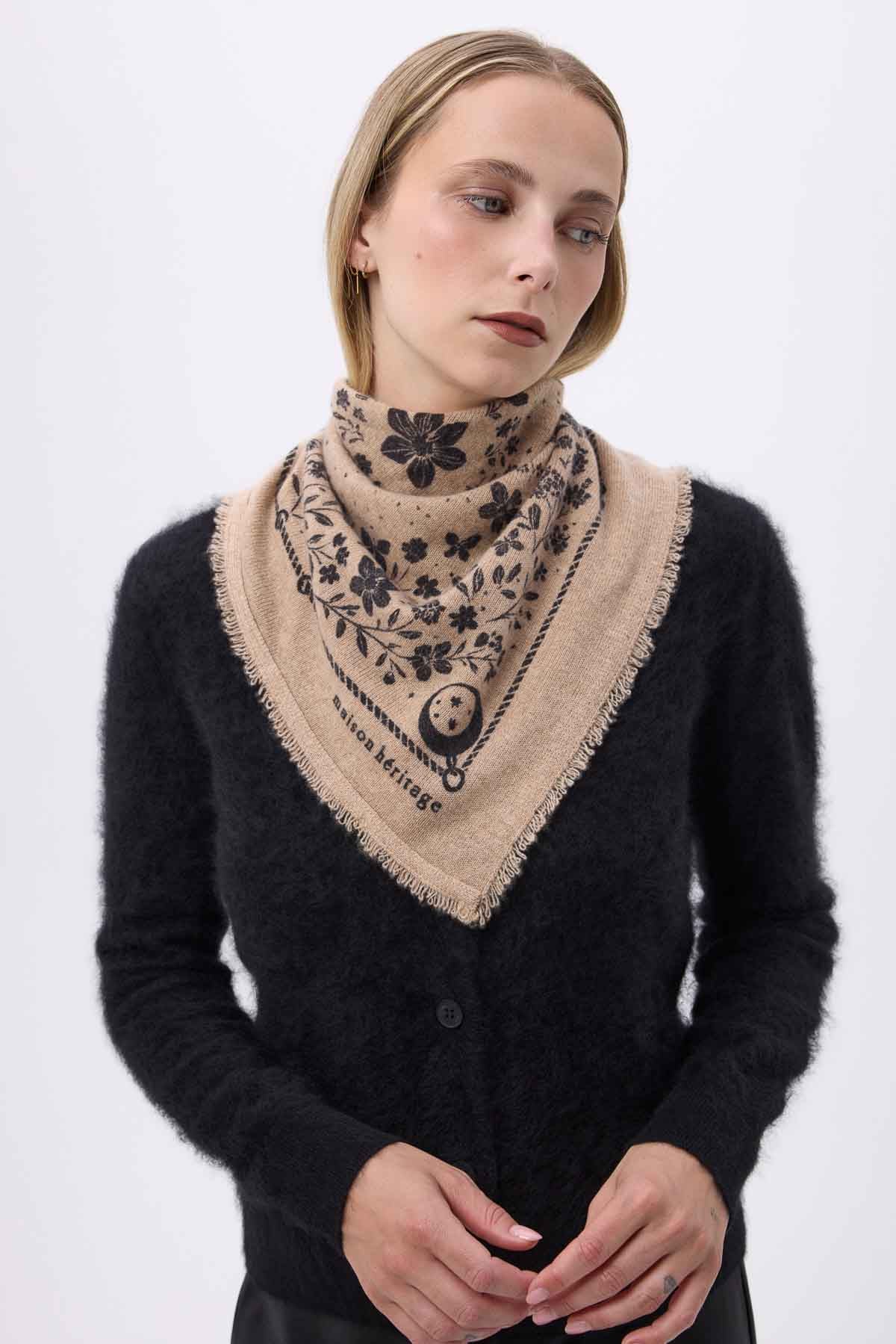 Bandana Small Jardin De Minuit beige creme noir