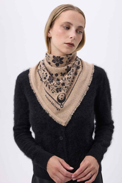 Bandana Small Jardin De Minuit beige creme noir