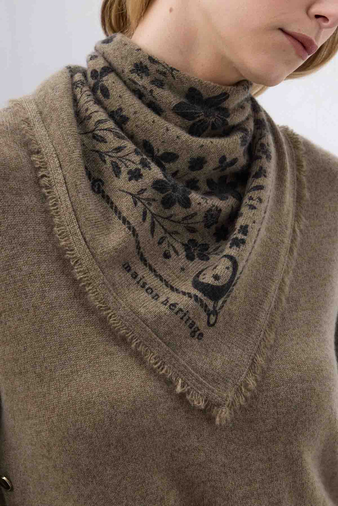 Bandana Small Jardin De Minuit vert khaki noir