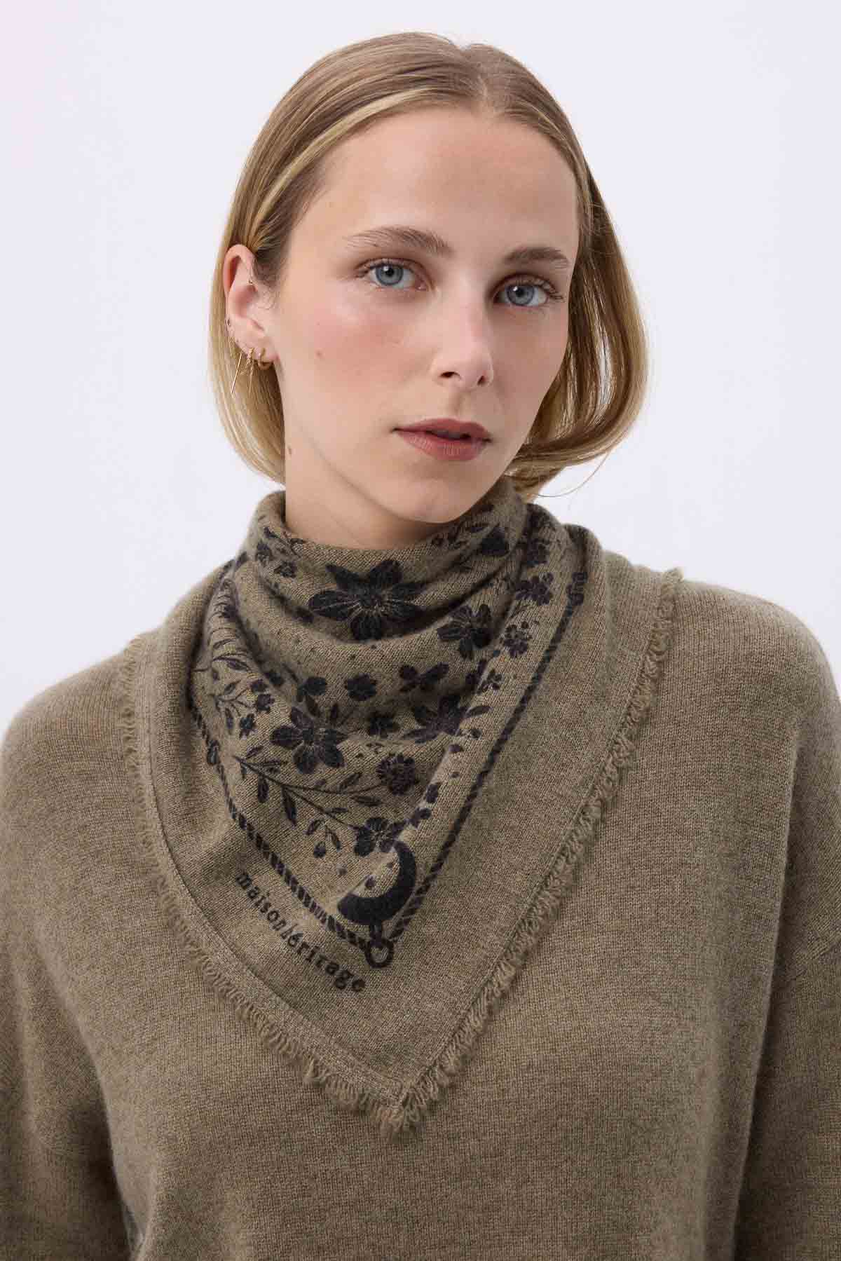 Bandana Small Jardin De Minuit vert khaki noir