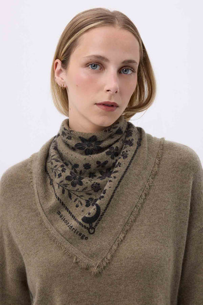 Bandana Small Jardin De Minuit vert khaki noir