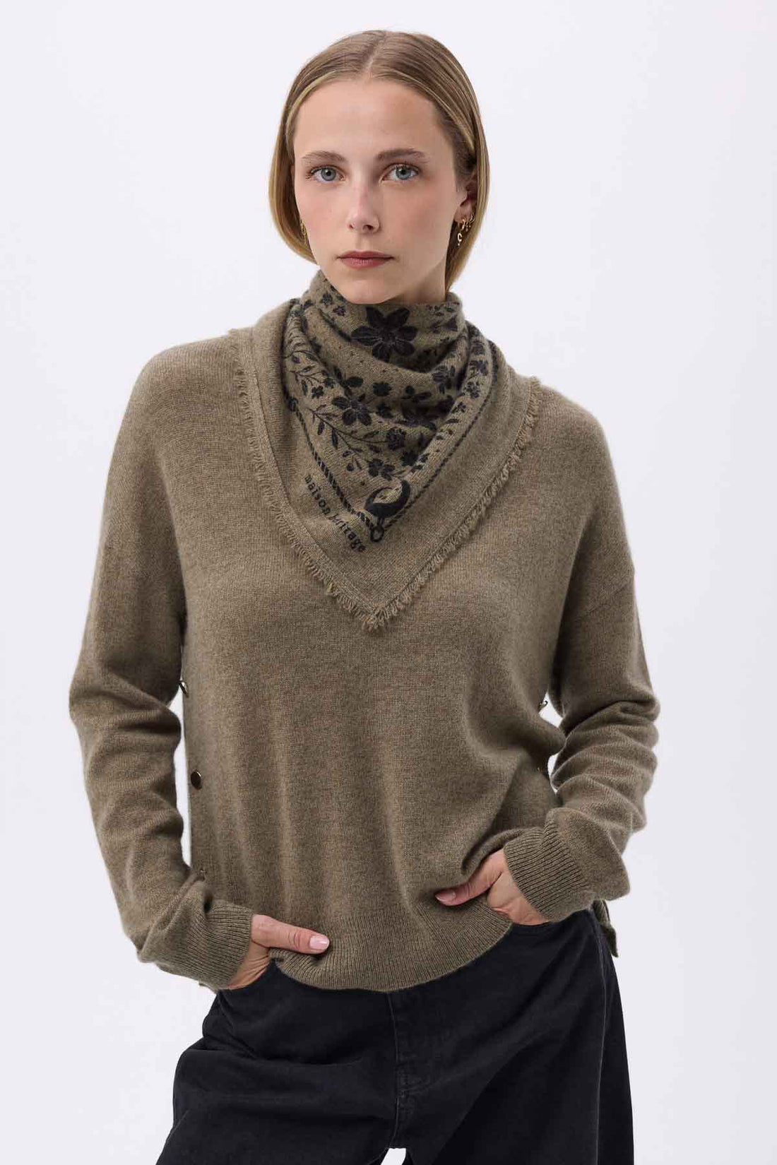 Bandana Small Jardin De Minuit vert khaki noir