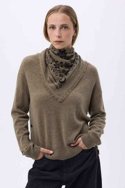 Bandana Small Jardin De Minuit vert khaki noir