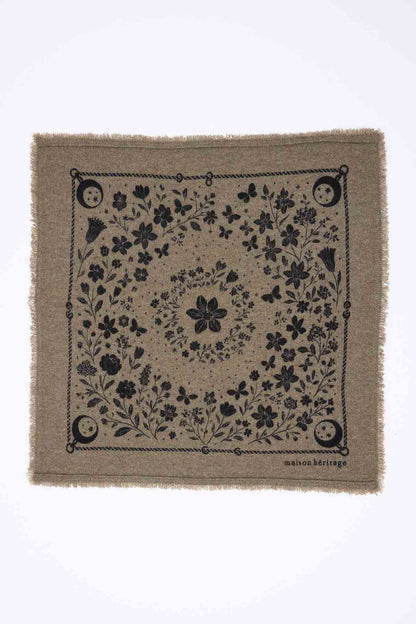 Bandana Small Jardin De Minuit vert khaki noir