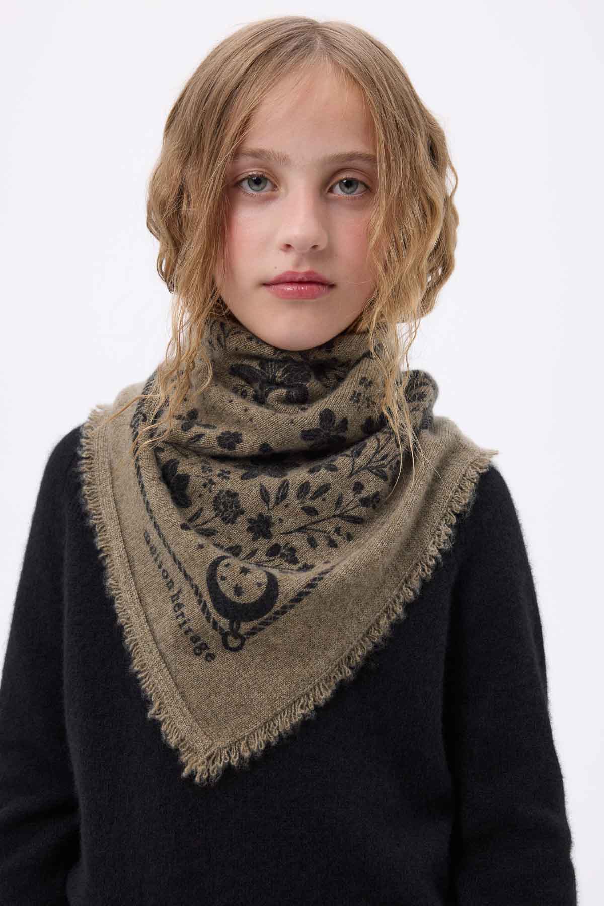 Bandana Small Jardin De Minuit vert khaki noir