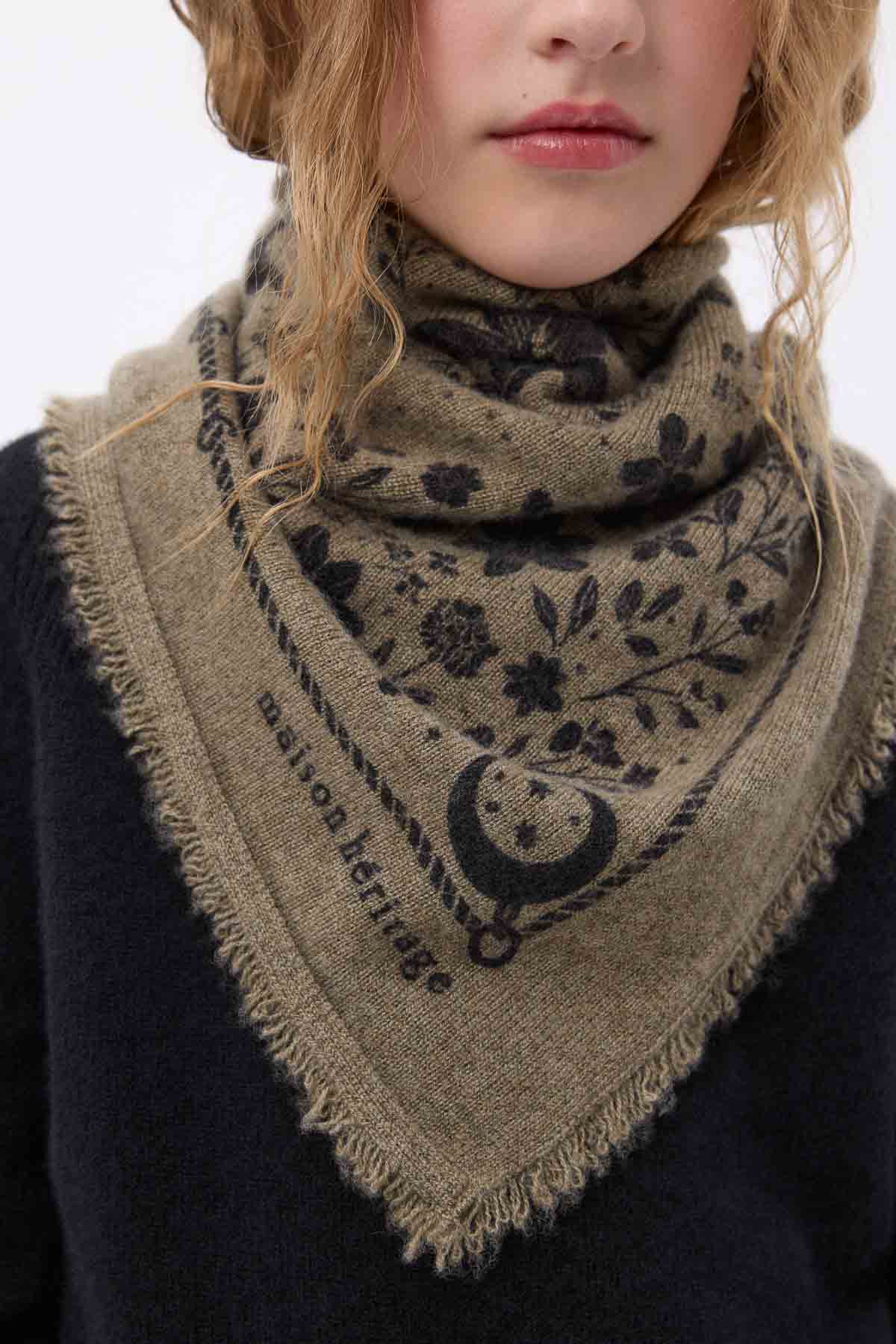 Bandana Small Jardin De Minuit vert khaki noir
