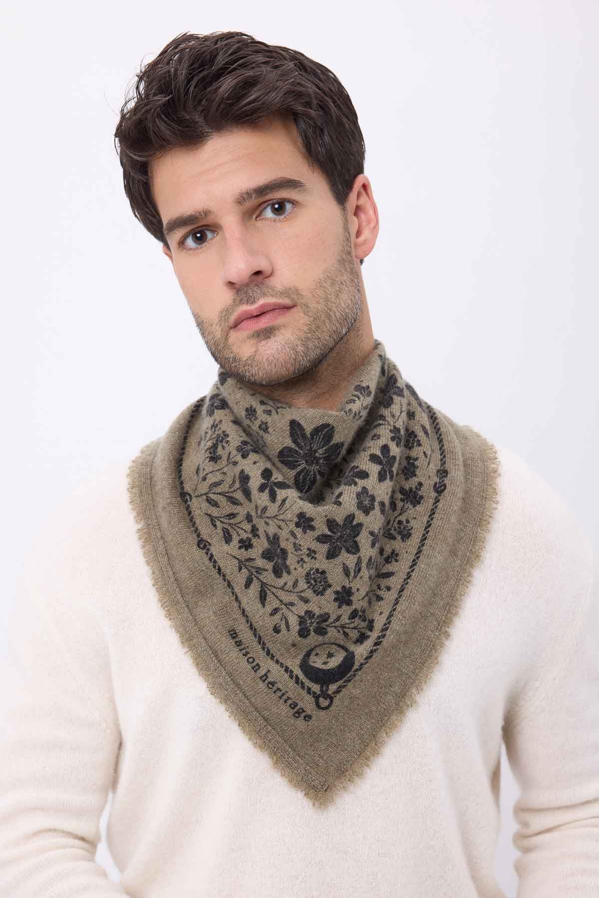 Bandana Small Jardin De Minuit vert khaki noir