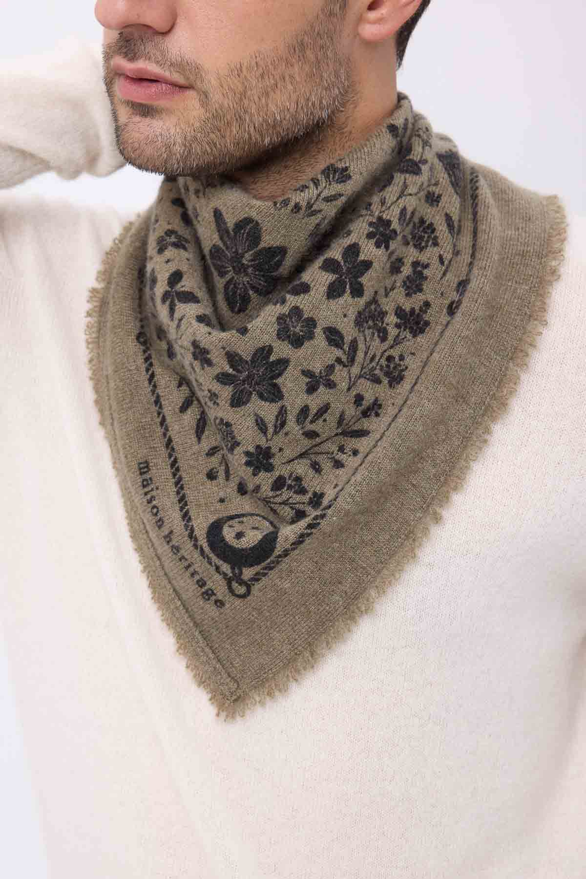 Bandana Small Jardin De Minuit vert khaki noir