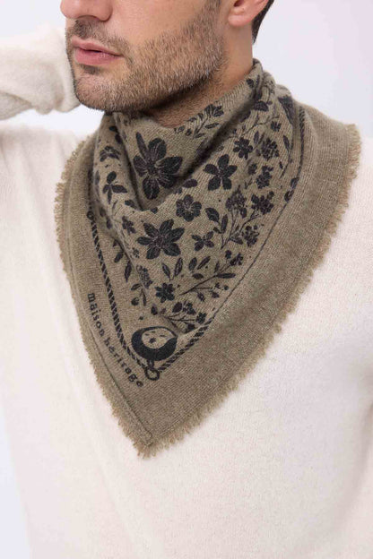 Bandana Small Jardin De Minuit vert khaki noir