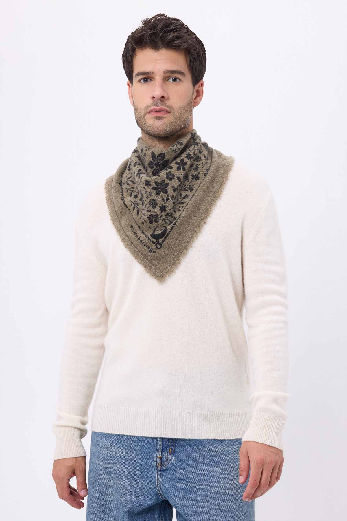 Bandana Small Jardin De Minuit vert khaki noir