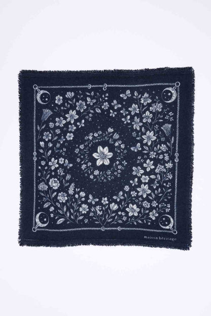 Bandana Small Jardin De Minuit bleu marine blanc