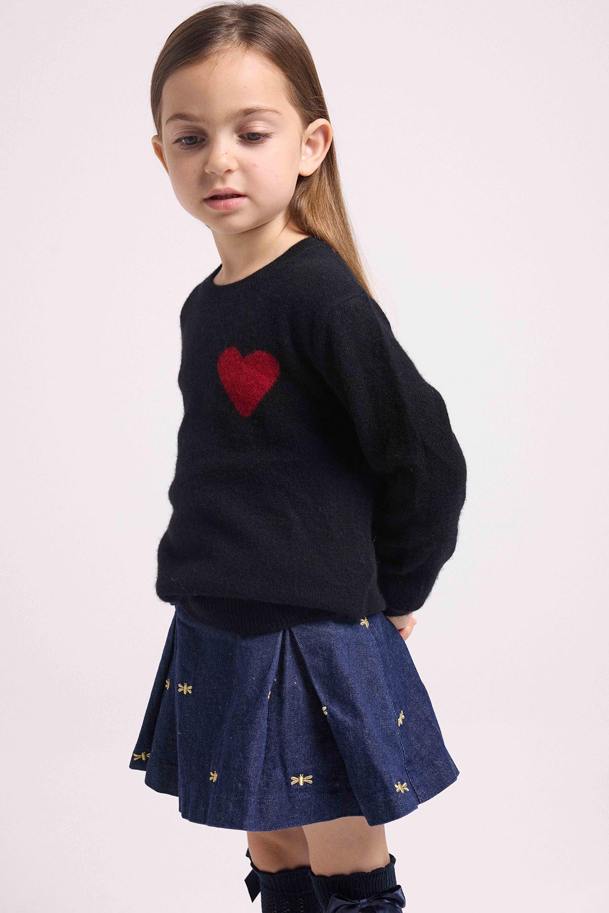 Lenny noir coeur rouge