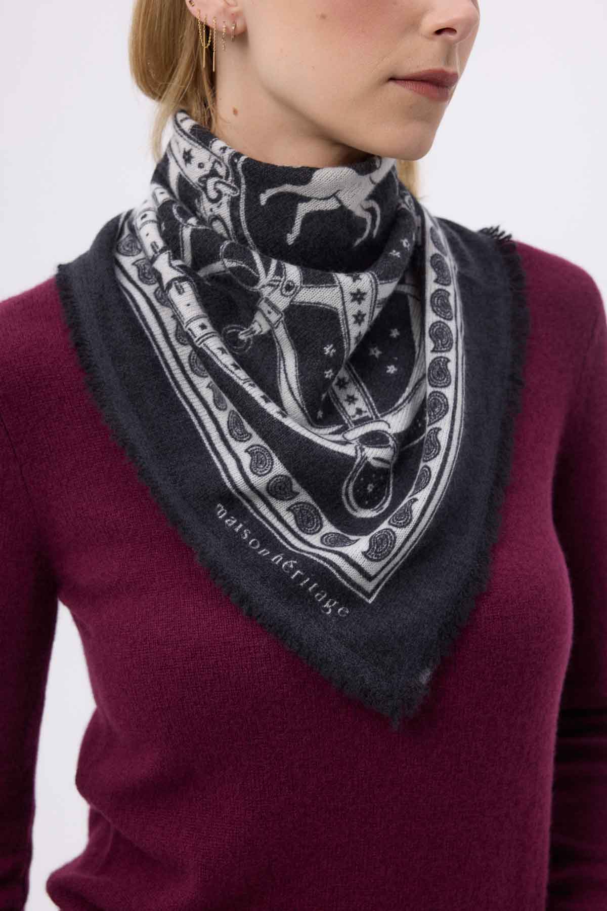 Bandana Small Le Harnais noir  blanc