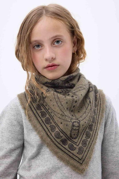 Bandana Small Le Harnais vert khaki noir