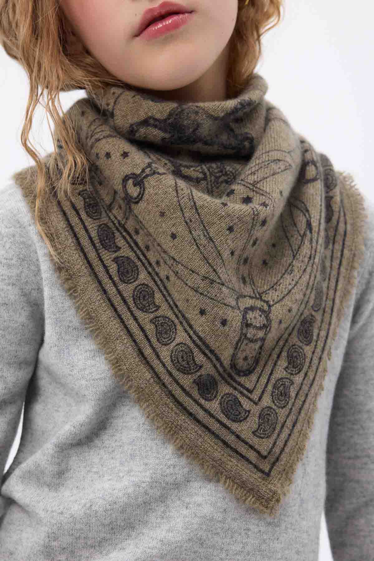 Bandana Small Le Harnais vert khaki noir