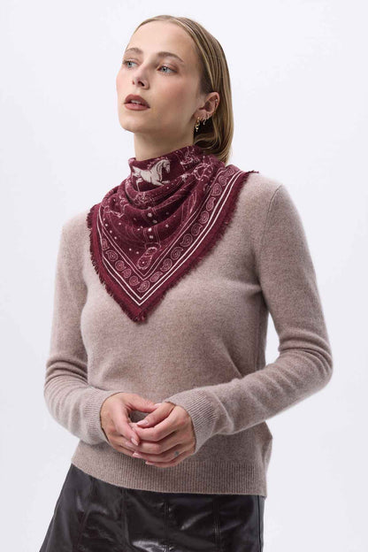 Bandana Small Le Harnais bordeaux blanc