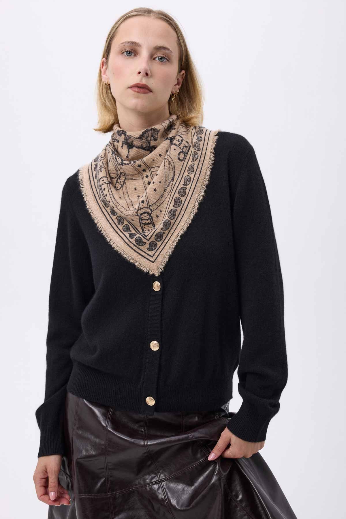 Bandana Small Le Harnais beige creme noir