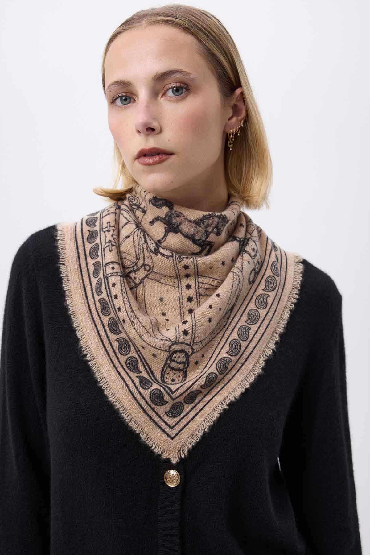Bandana Small Le Harnais beige creme noir