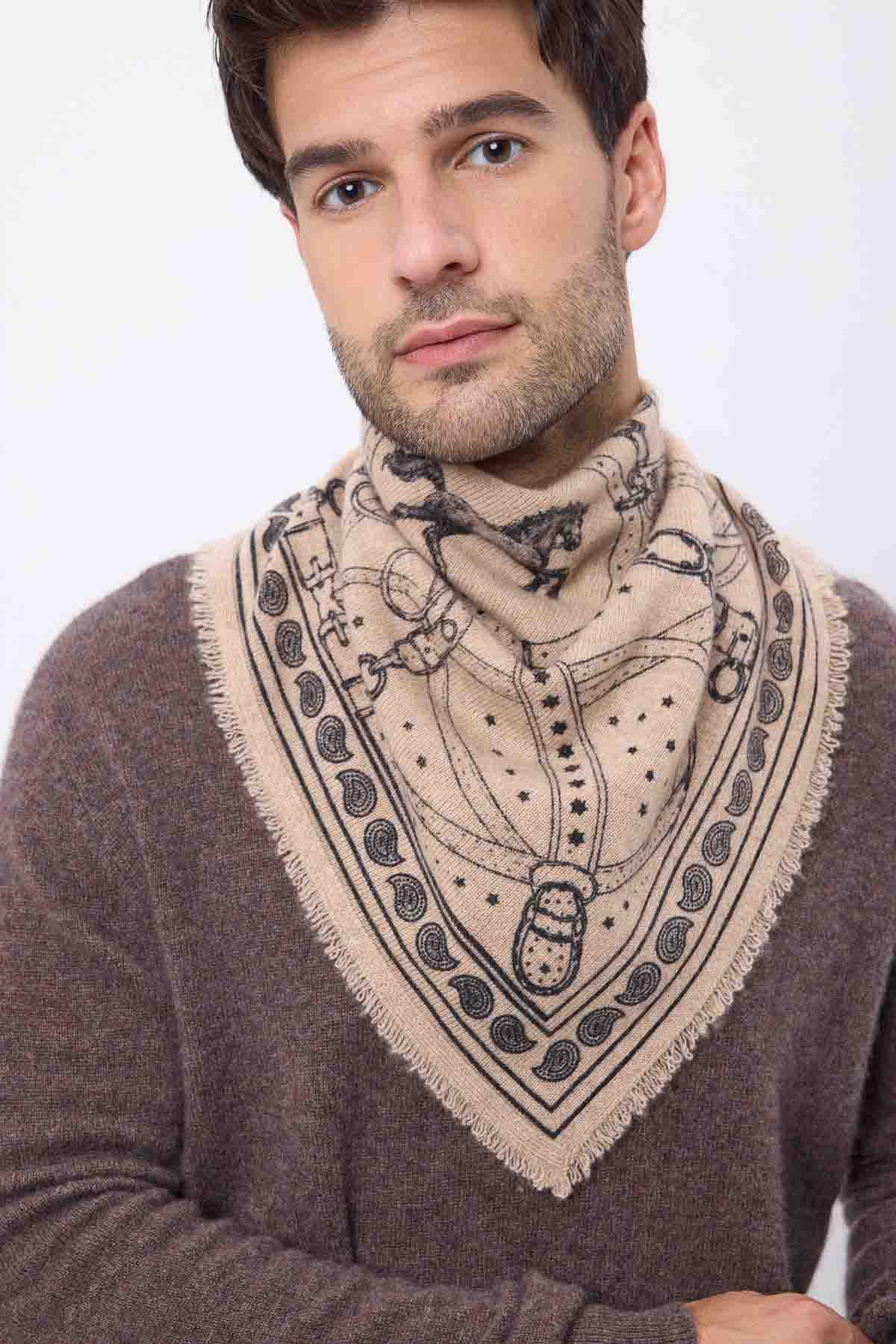Bandana Small Le Harnais beige creme noir