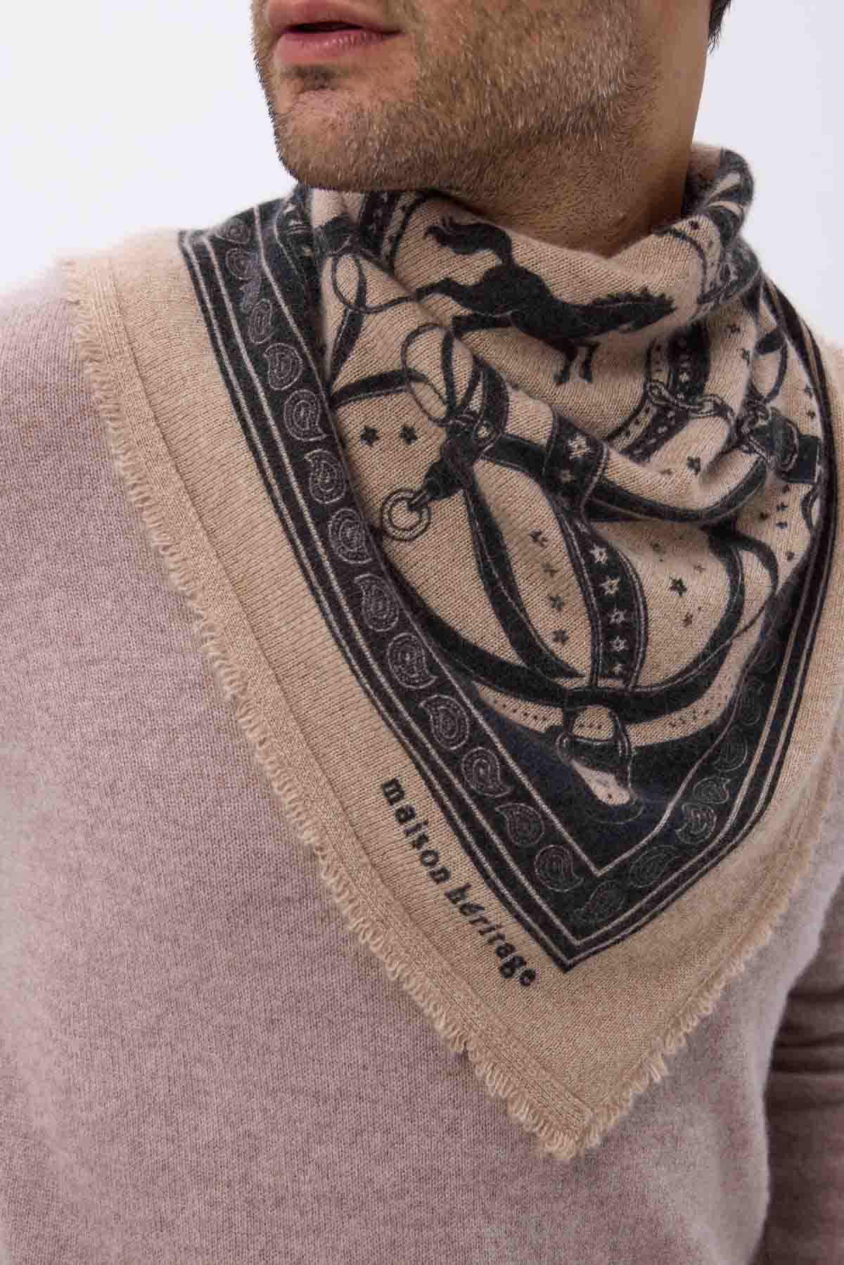 Bandana Small Le Harnais beige creme noir