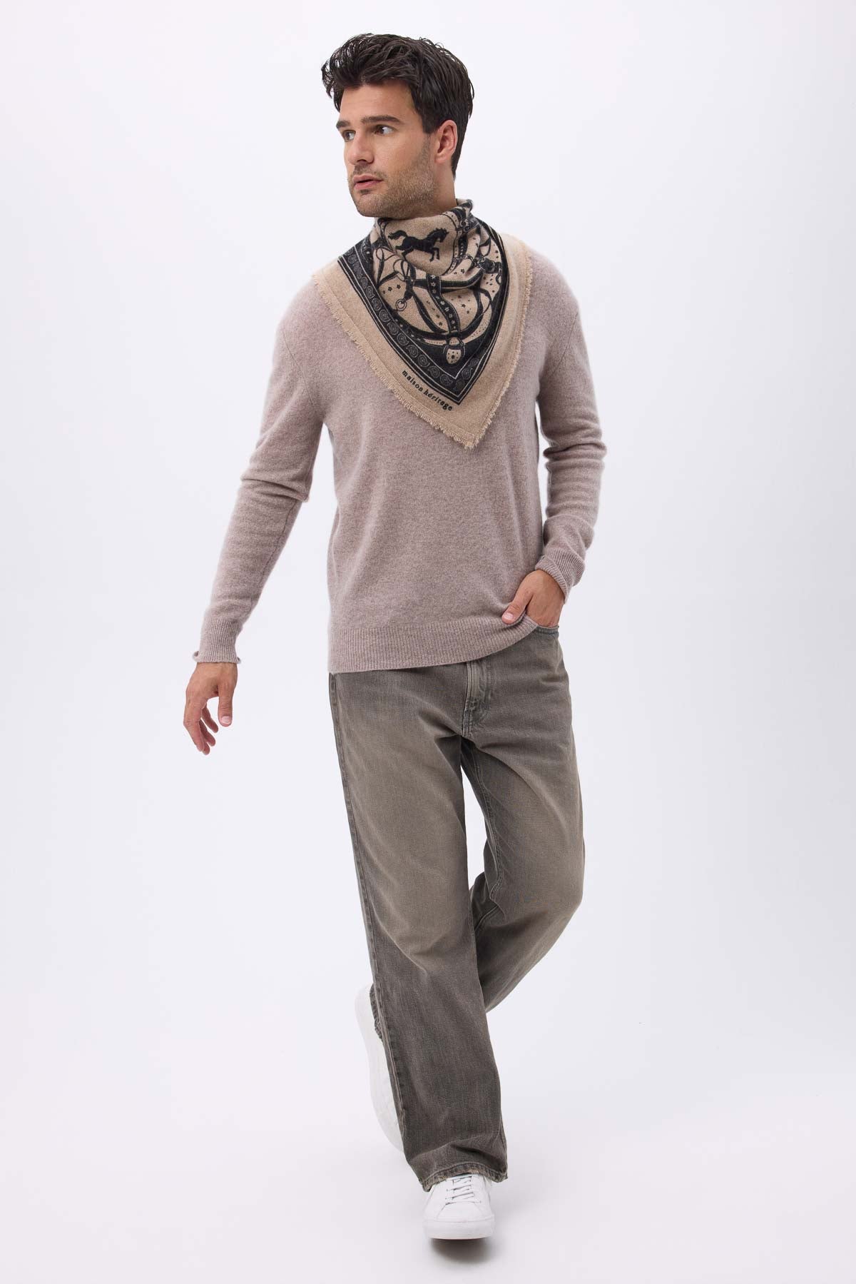 Bandana Small Le Harnais beige creme noir