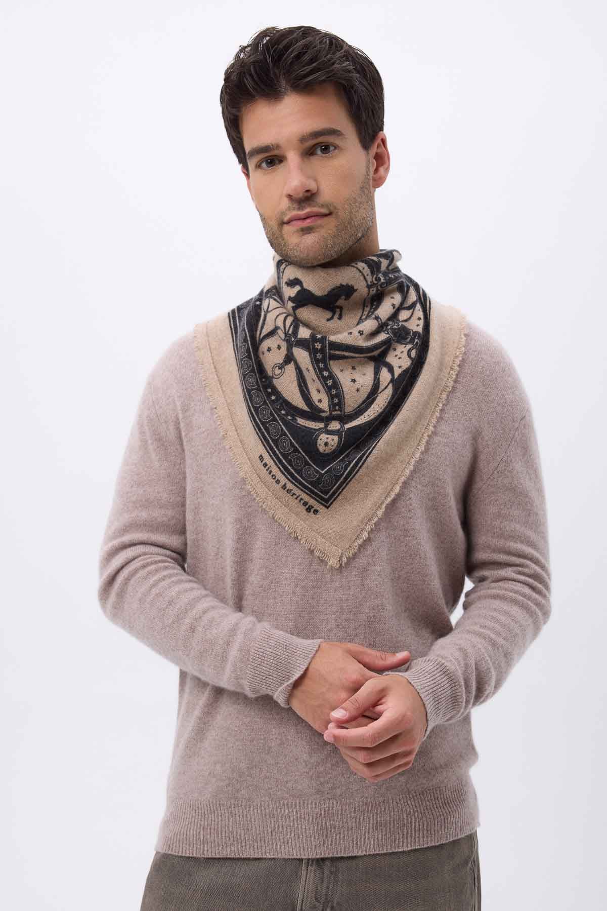 Bandana Small Le Harnais beige creme noir