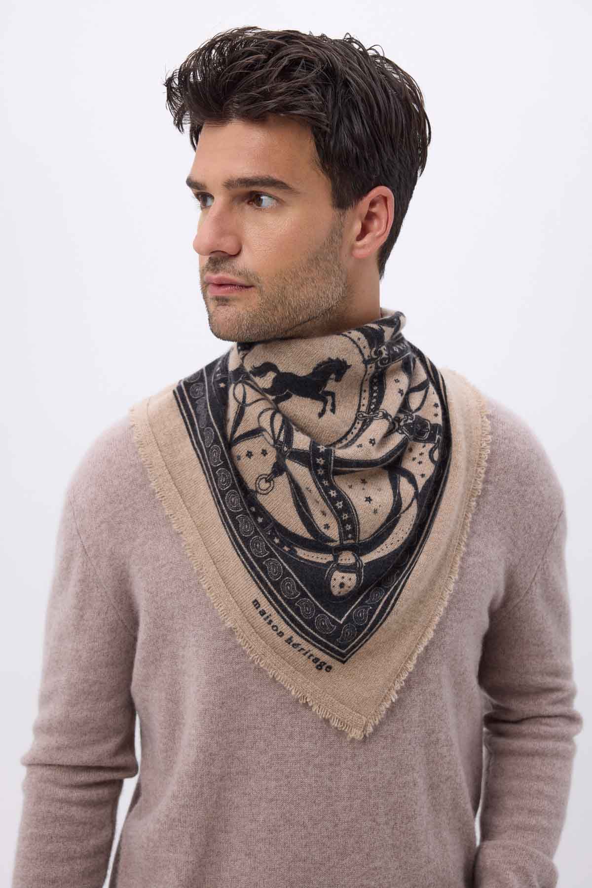 Bandana Small Le Harnais beige creme noir