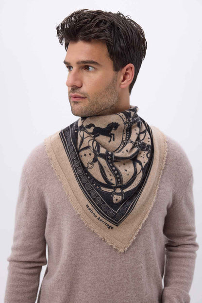 Bandana Small Le Harnais beige creme noir