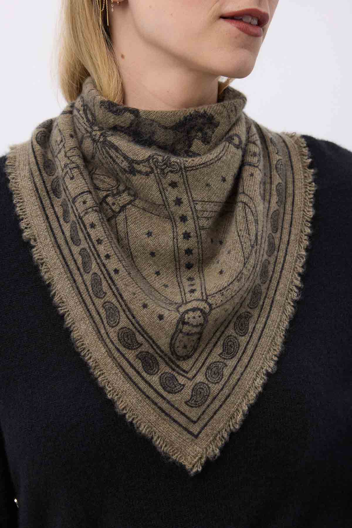 Bandana Small Le Harnais vert khaki noir