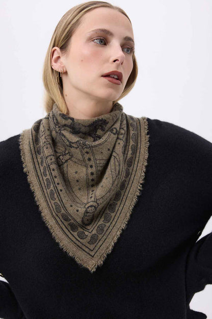 Bandana Small Le Harnais vert khaki noir