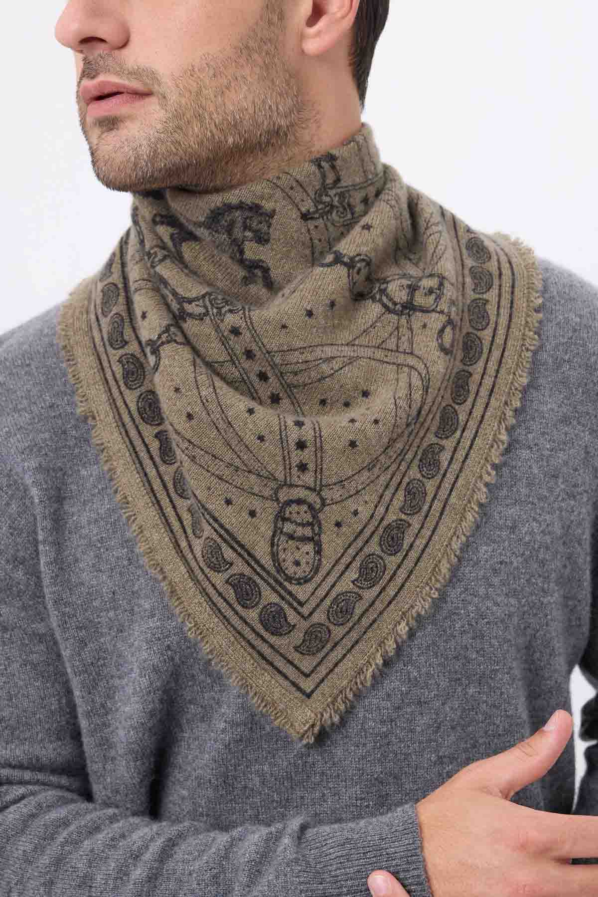 Bandana Small Le Harnais vert khaki noir