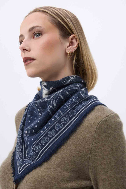 Bandana Small Le Harnais bleu marine blanc