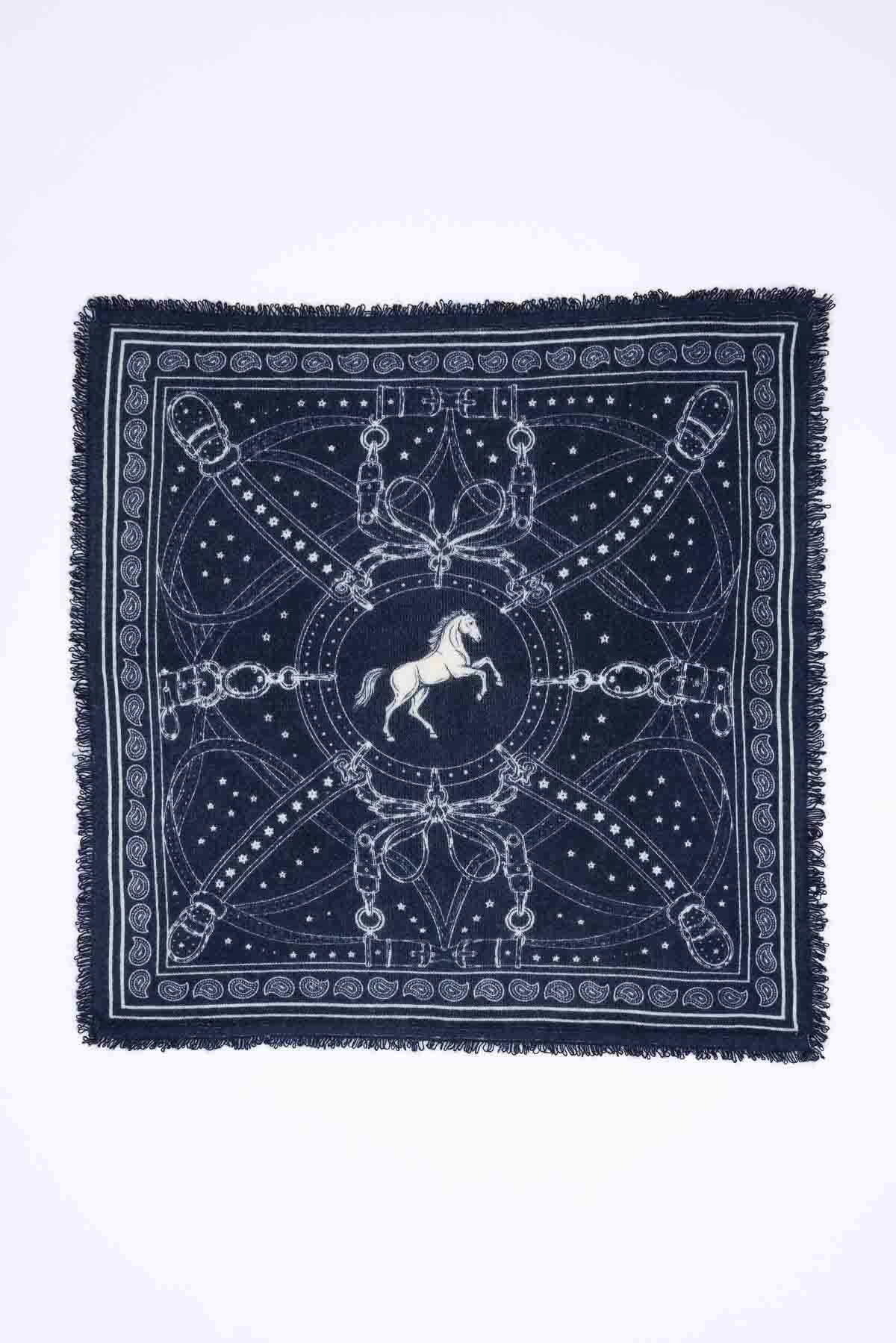 Bandana Small Le Harnais bleu marine blanc