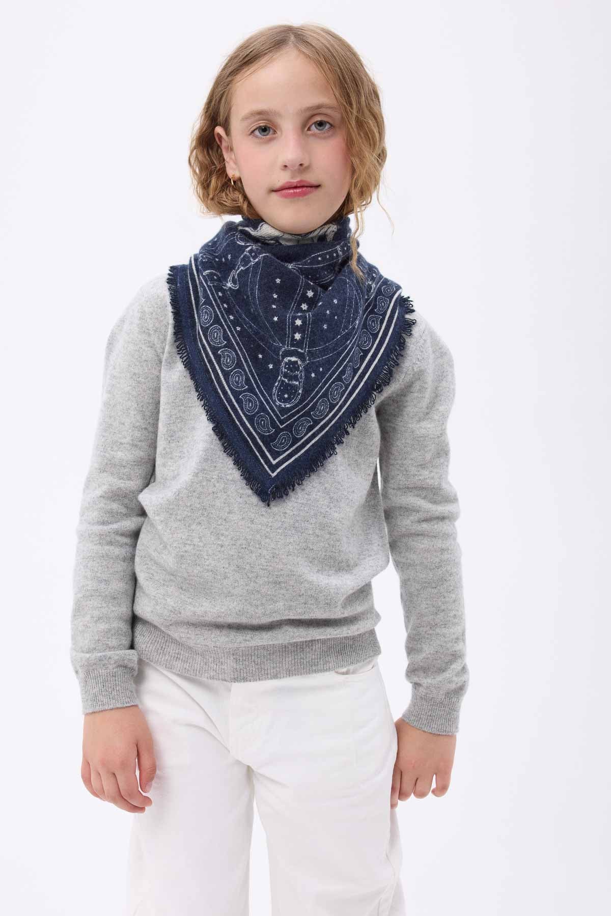 Bandana Small Le Harnais bleu marine blanc