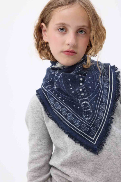 Bandana Small Le Harnais bleu marine blanc