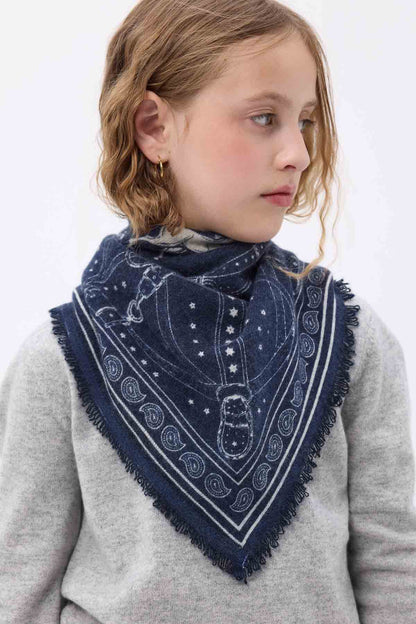 Bandana Small Le Harnais bleu marine blanc