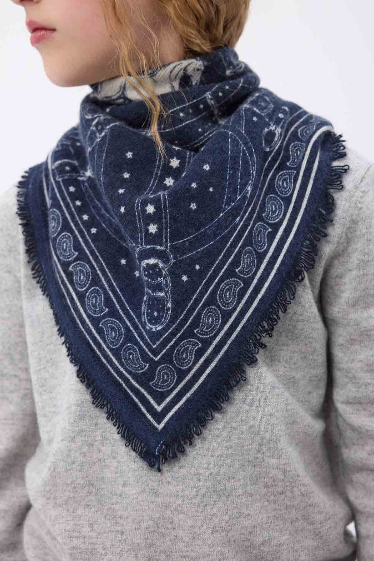 Bandana Small Le Harnais bleu marine blanc