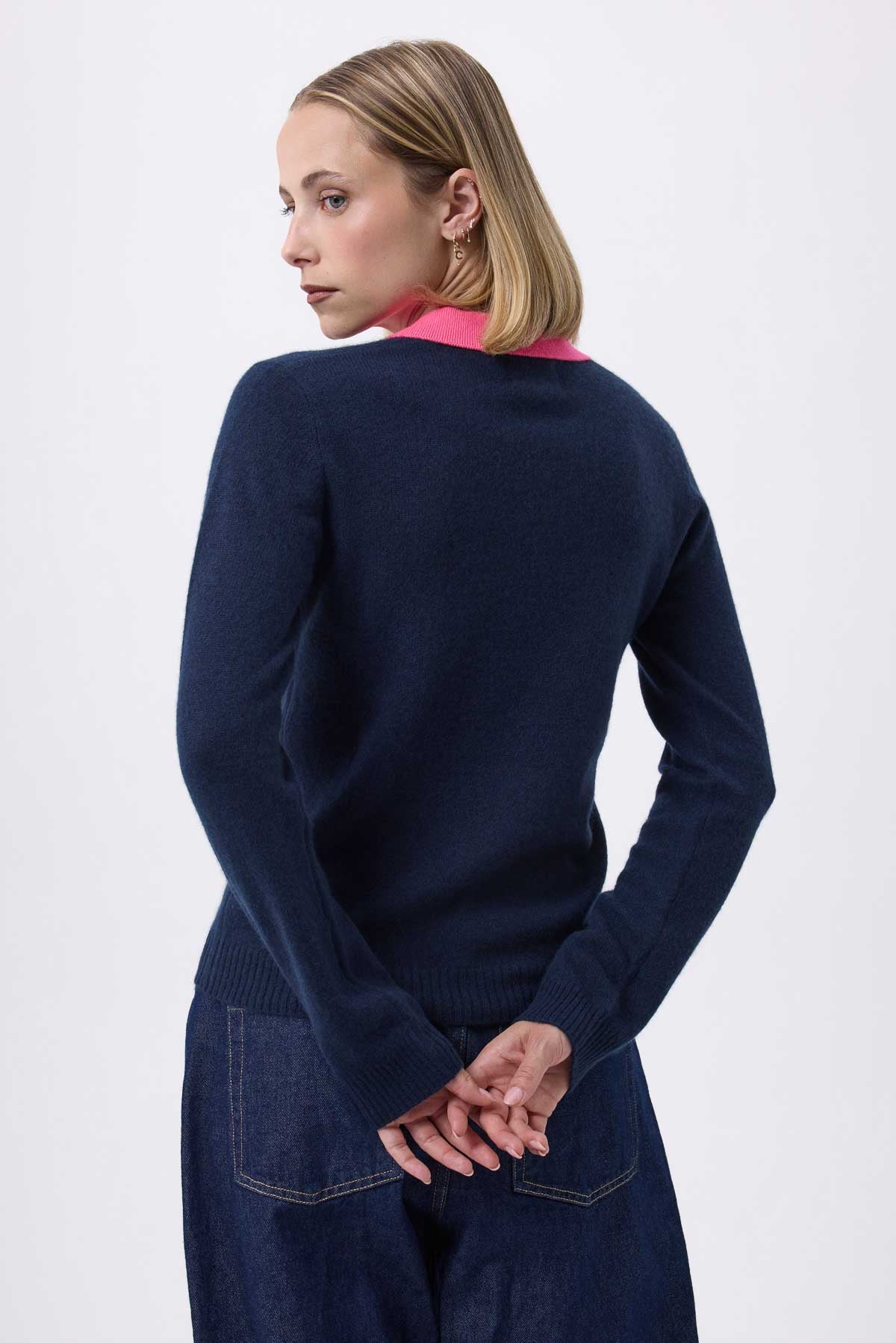 Maxine bleu marine rose fluo