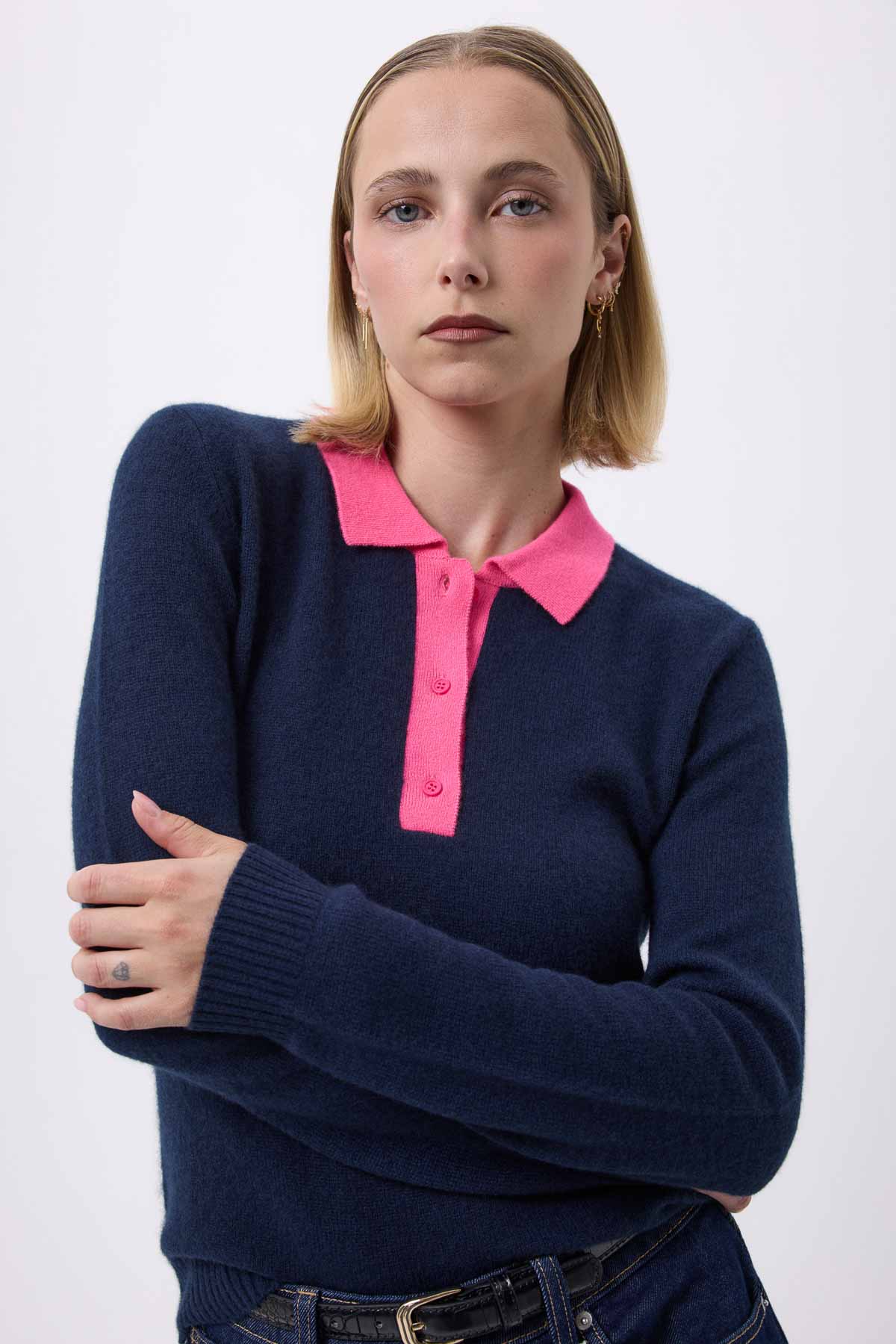 Maxine bleu marine rose fluo