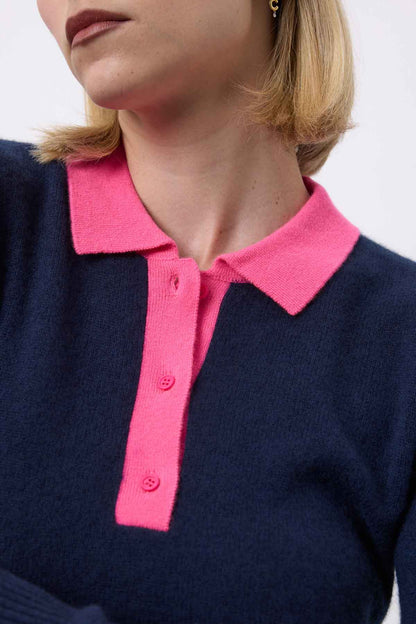 Maxine bleu marine rose fluo