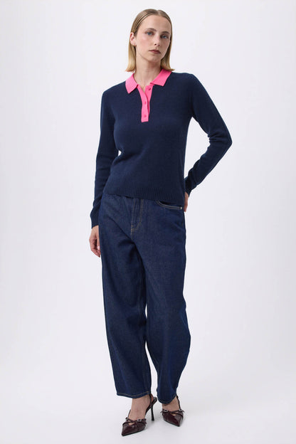 Maxine bleu marine rose fluo