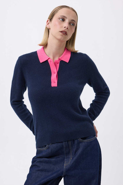 Maxine bleu marine rose fluo
