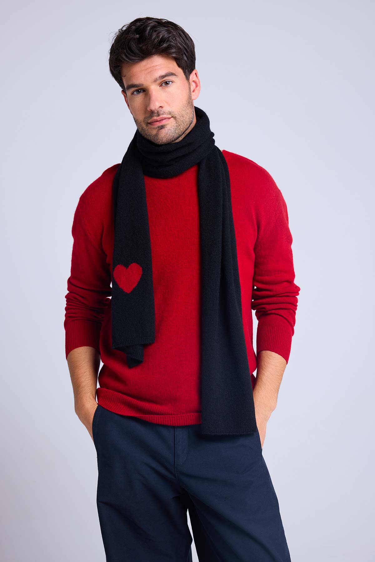 Echarpe noir rouge