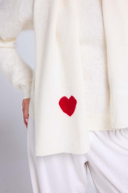 Echarpe blanc rouge