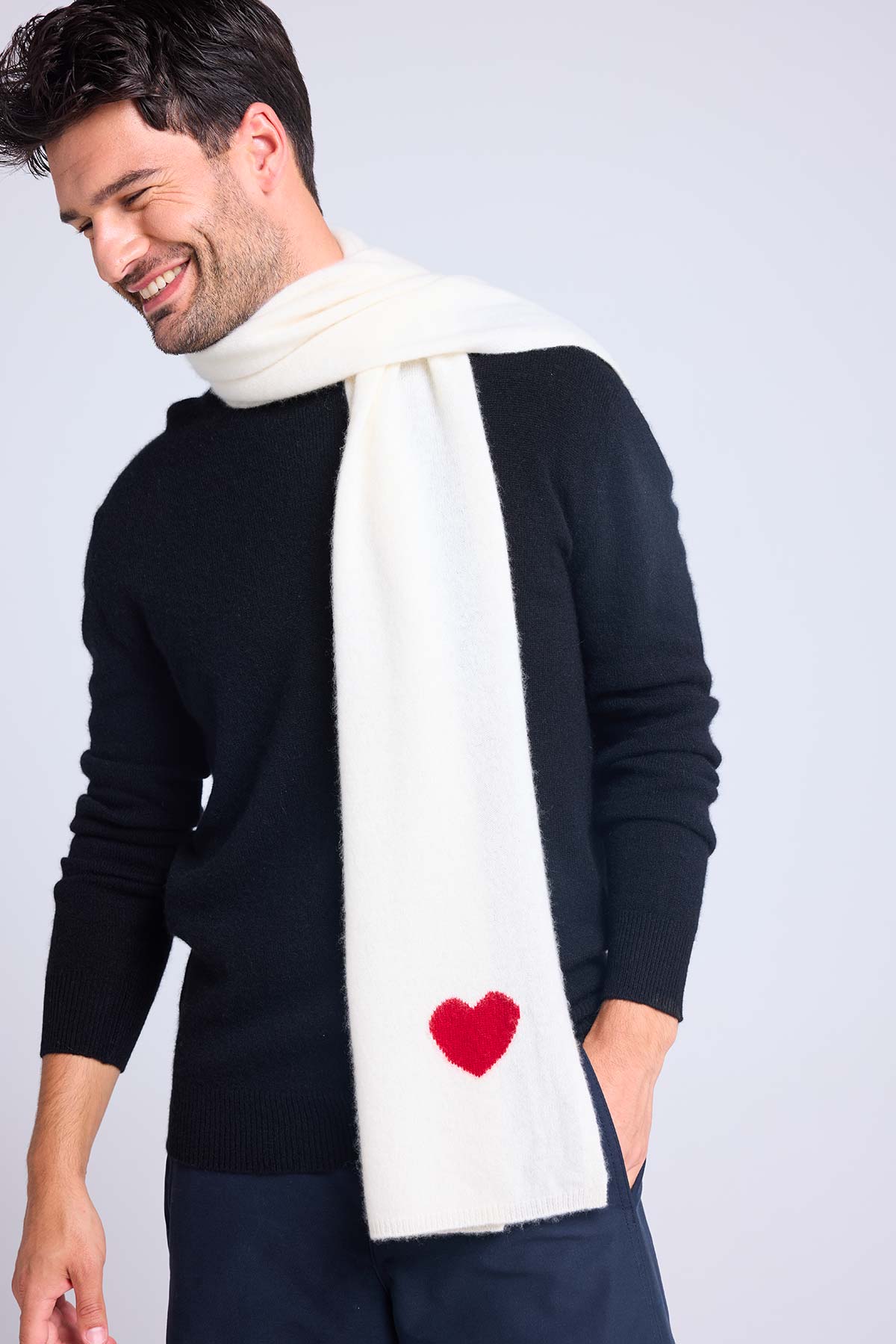 Echarpe blanc rouge